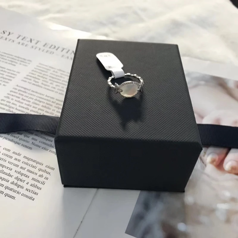 Модное очаровательное кольцо из стерлингового серебра с копией 1:1 Серебряное