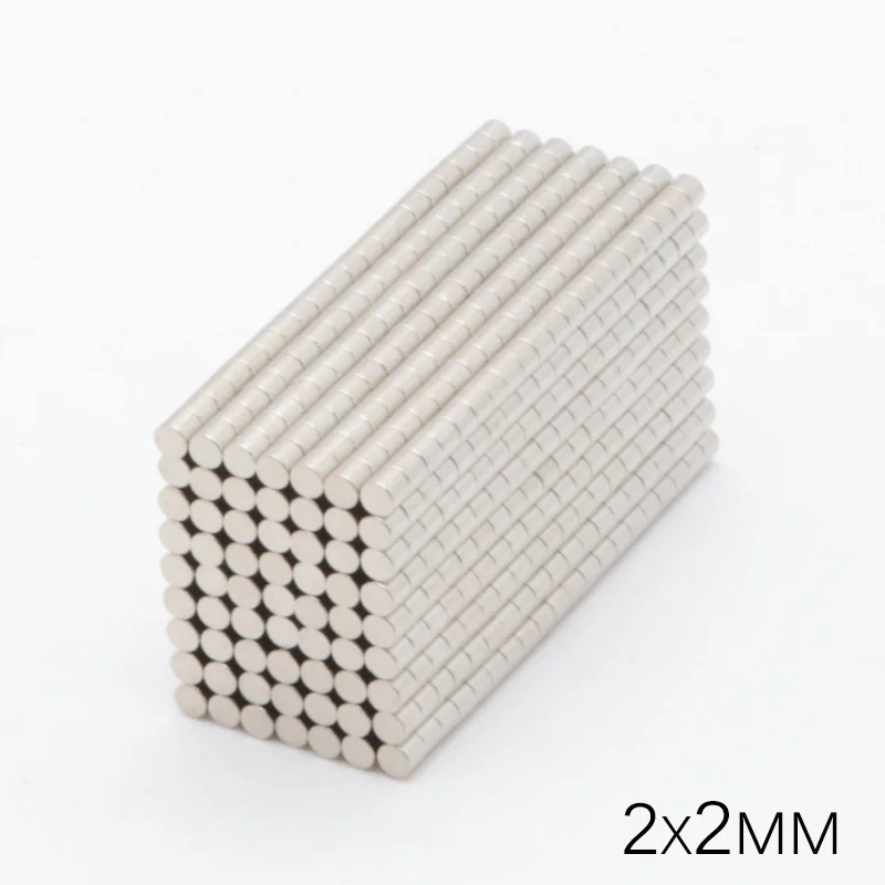 Небольшие круглые супермощные неодимовые магниты NdFeB N35 500 шт. 2 х2 мм