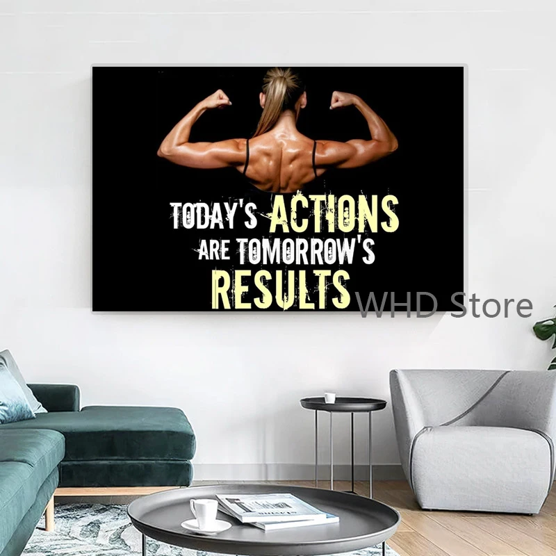 Мотивационные цитаты постер для бодибилдинга фитнеса искусство на стене холст