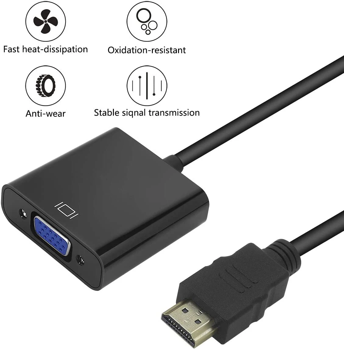 

Hdmi To VGA Adapter Cable Male to Female HDMI to VGA Converter for Computer Desktop Monitor Projector HDTV Without Audio Cable