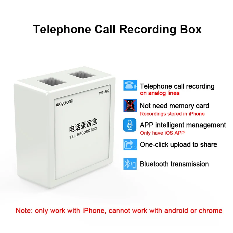 Telephone Call Recorder,record telephone voice without computer,date& time stamp on recorded file,auto get power from line