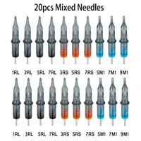 20pcs disposable cartridge tattoo needles rl rs m1 rm professional sterilized tattoo needles for tattoo machine pen 0 35mm