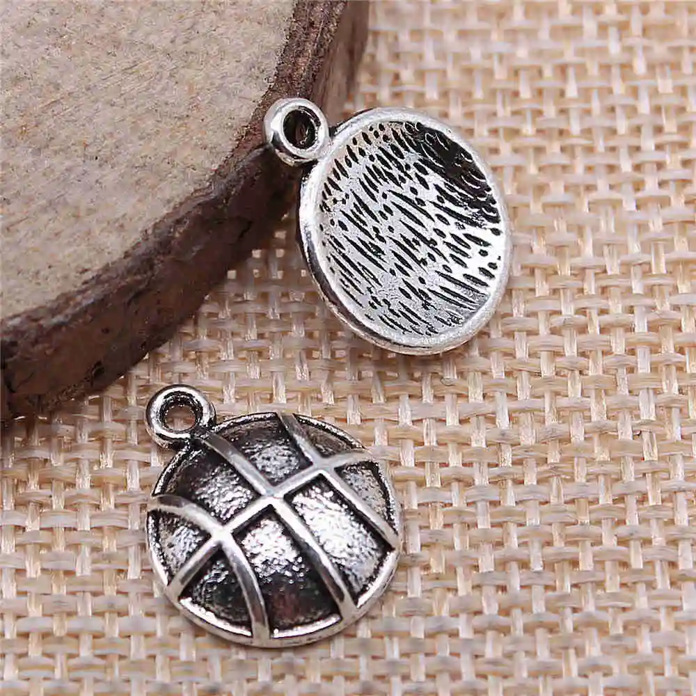

Earring Charms For Jewelry Making 8pcs Basketball Charms 17x13mm Antique Silver Plated