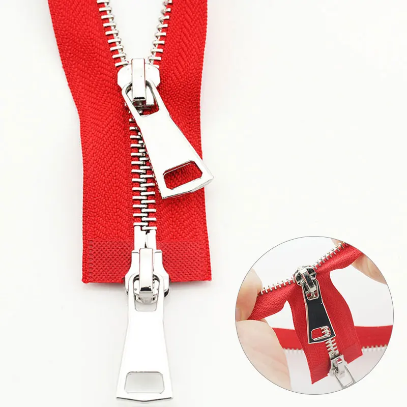 5# Jacket Metal Zipper Double Slider Two-Way Zips Open End For DIY Handmake Sewing Coat Clothing Tailor Repair Accessories Tool | Дом и сад