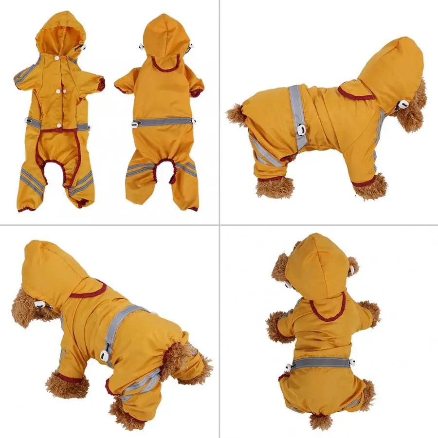 Pet водонепроницаемый плащ дождевик со светоотражающими полосками кошка собака