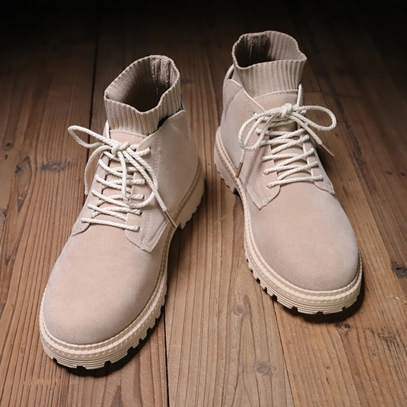 

Litthing Warm Winter Ankle Boots Men Casual Shoes Lace-Up Autumn Leather Waterproof Work Tooling Mens Boots Military Botas