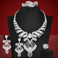 kellybola luxury gorgeous sparkling necklace earrings bracelet ring jewelry cubic zirconia bridal women wedding jewelry sets