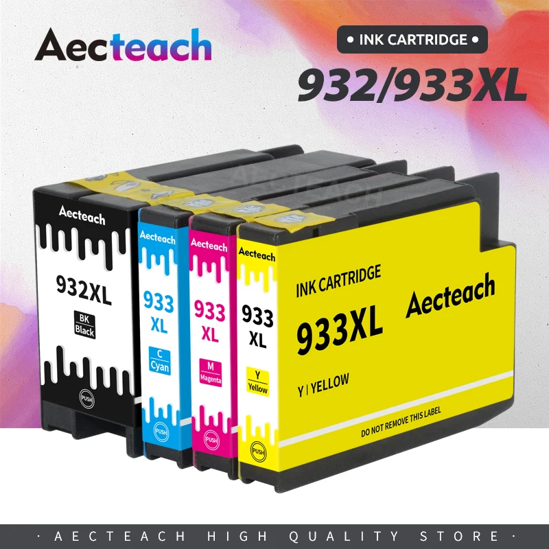Aecteach 932XL 933XL переработанного чернильного картриджа для HP 932 Office jet 6100 6600 6700 7110 7610 7612