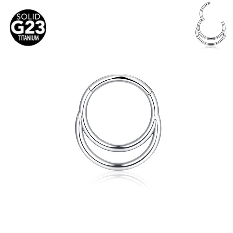 

Wholesale ASTM F136 G23 Titanium Moon Nose Septum Clicker Ring Ear Piercing Daith Earring 16G