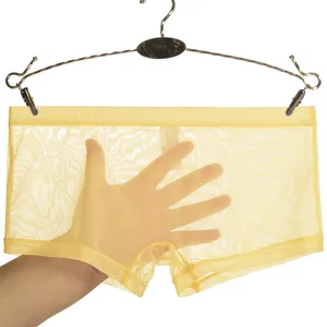 Трусы-боксеры мужские Бесшовные, ультратонкие прозрачные, дышащее нижнее белье