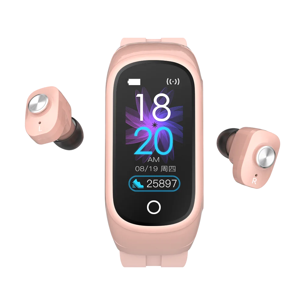 Смарт-браслет N8 TWS Bluetooth-гарнитура звонки беспроводные наушники вождение музыки