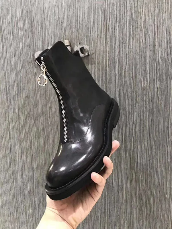 2020 молния Женские ботильоны из натуральной кожи обувь на толстой подошве с