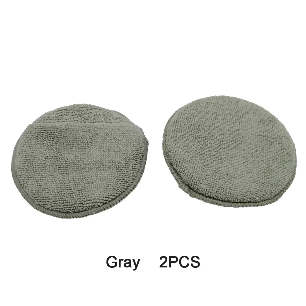 5Inch colorful microfiber compound Sponge foam pad for auto polisher wax applicator pads - Цвет: Gray     2PCS