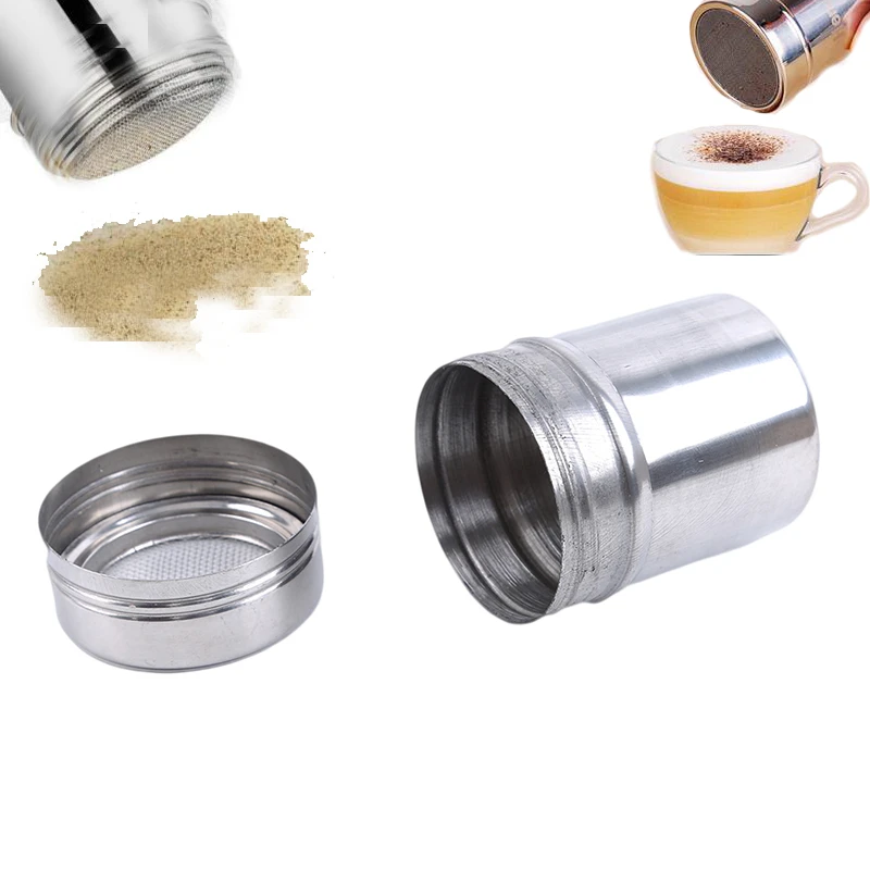 

5cm Diam Stainless Steel Powder Sprinkle Extinguishers Tank Gauze Bucket Cocoa Powder Cinnamon Powder Dusting Cans
