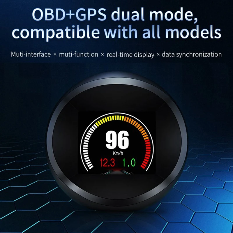 

Автомобильный умный цифровой измерительный прибор OBD2 HUD GPS Спидометр превышение скорости предупреждение температура воды и масла