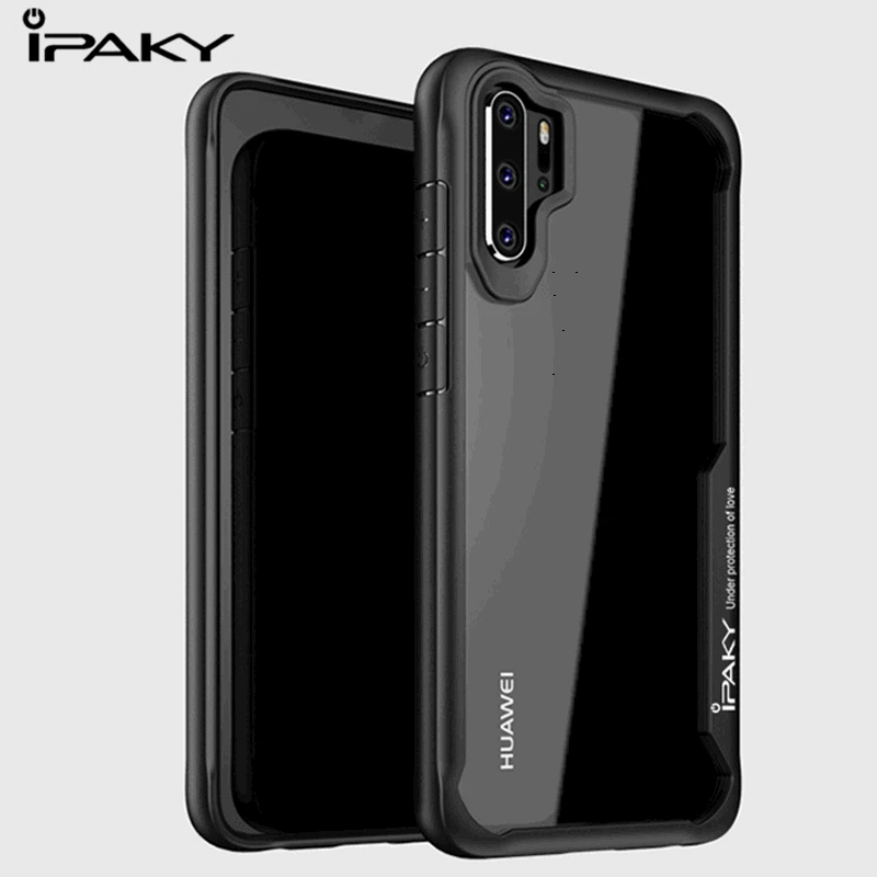 

IPAKY For Huawei P30 Pro Case Transparent Shockproof TPU Back Cover Case For Huawei P30 Full Protector Fitted Soft silicone Case