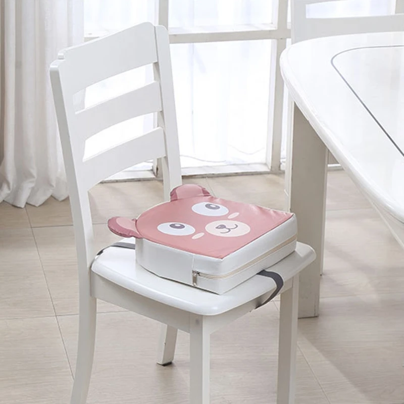 

C5AF Portable PU Leather High Chair Pad Booster Dining Room Adjustable Detachable Sponge Seat Cushion for Toddler Kids Baby