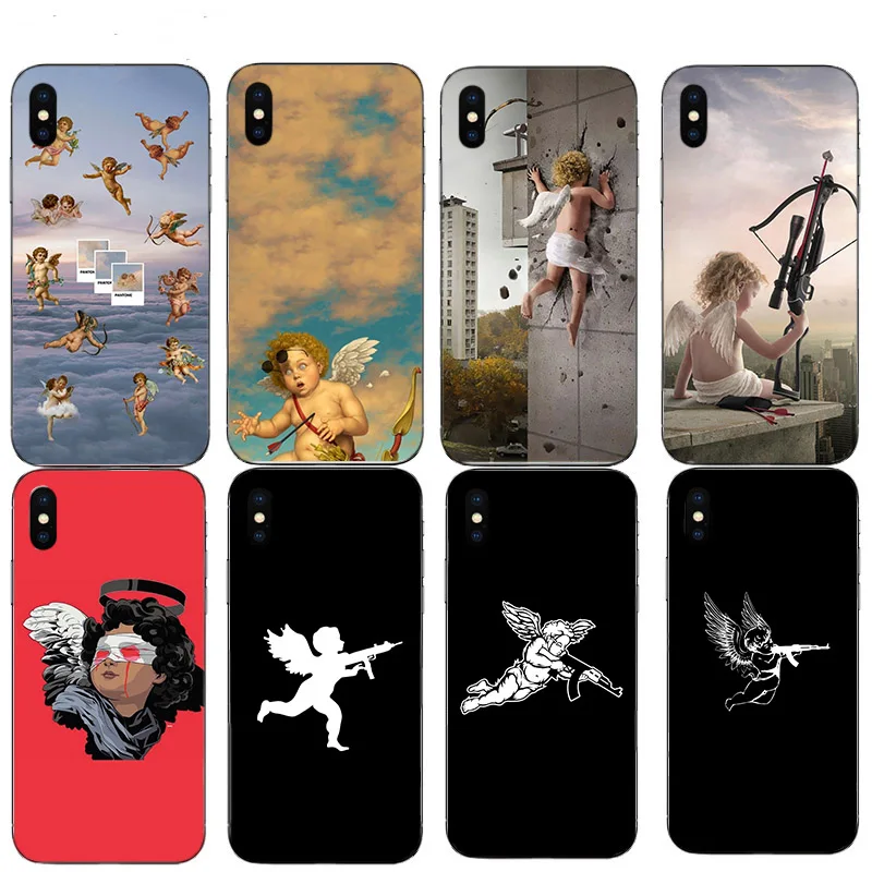 

Funny lovely Cupid little angel Soft Phone Shell Case For Iphone 12 Mini 11 Pro Max Xs 6 7 X XR 6S 8 Plus SE 5S TPU Mobile Cover