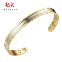 oktrendy copper bracelets bangle for women energy magnet 3000 gauss magnets japanese magnetic cuff bracelet armband jewelry 2020