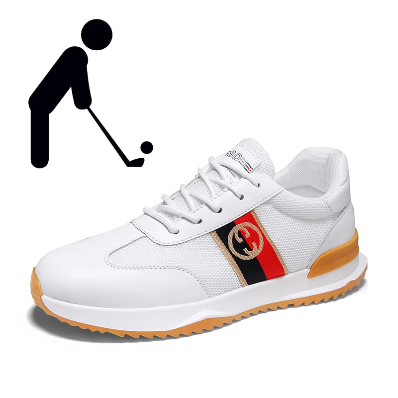 

Golf Shoes Men Breathable Spring and Summer Golf Travel Sports Shoes Comfortable Mens Golf Walking Shoes White Sports Shoes Men