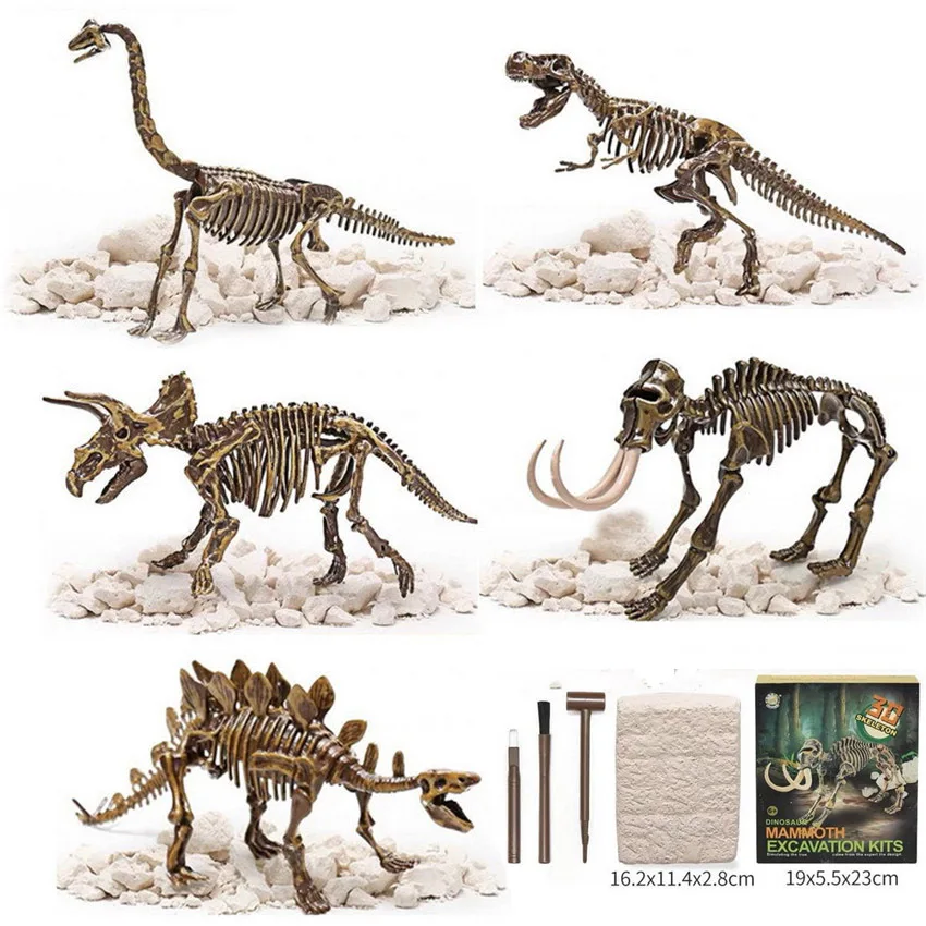 

Jurassic Dinosaur Fossil Excavation Digging kits Education archeology Toy Set Action Children Figure Education Gift