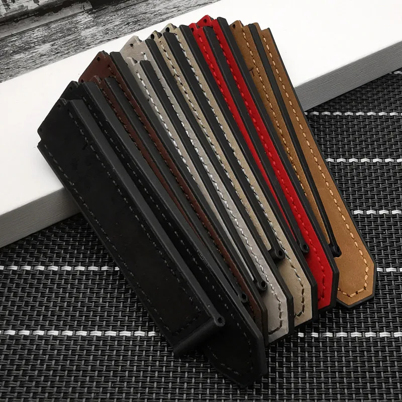 Ремешок для часов из натуральной кожи с пряжкой бабочкой 23 х15 мм|Ремешки часов| |