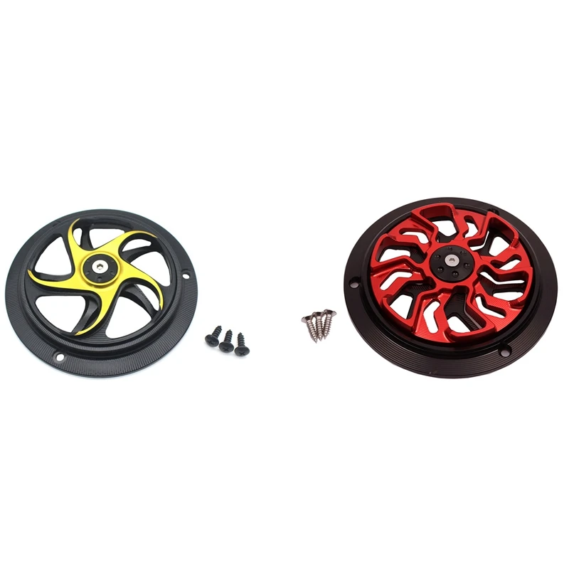 

2PCS Motorcycle Engine Cover Fan Protector Radiator Guard Accessories for Vespa Sprint 150 Primavera 150(Red & Yellow)