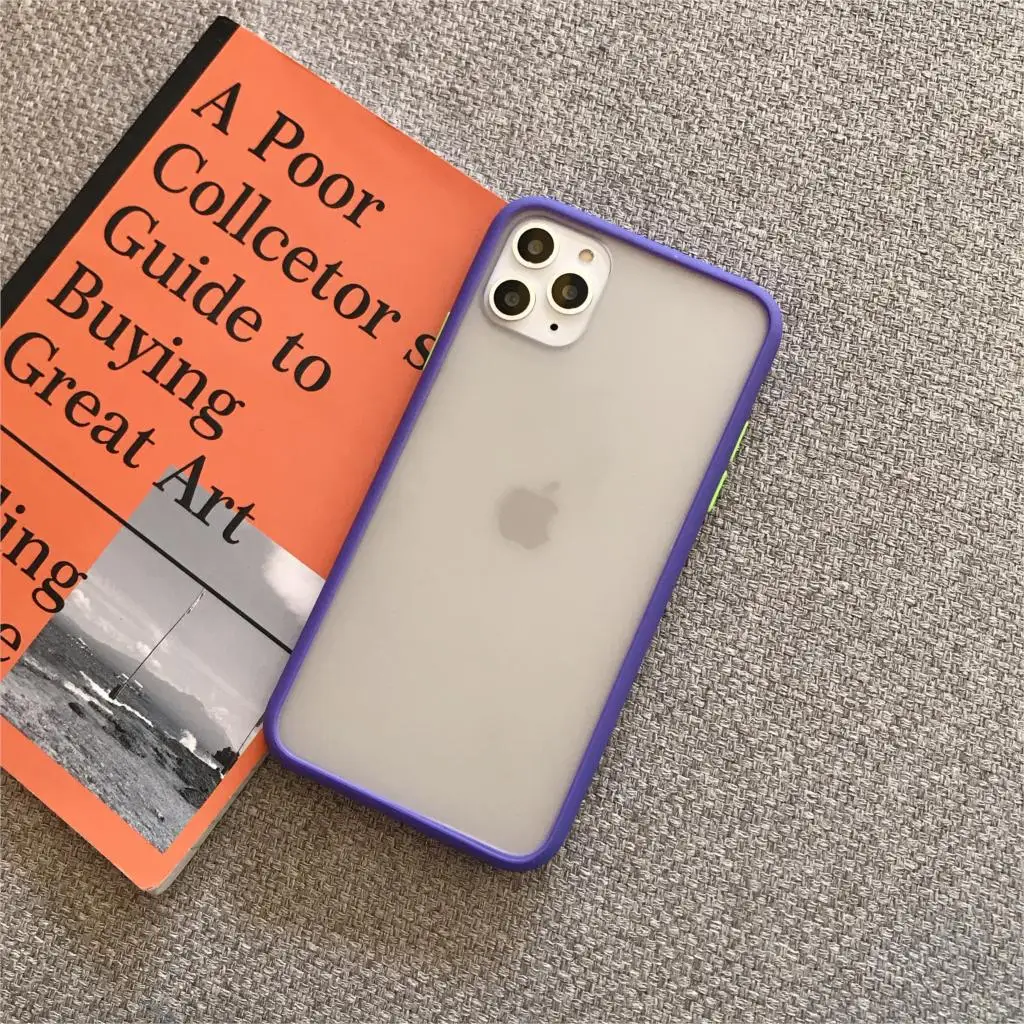 Чехол для телефона для iPhone 11 Pro X XR XS Max 7 8 Plus, роскошный Контрастный ЦВЕТНОЙ каркас, матовый жесткий защитный чехол для iPhone 11 - Цвет: ERHY-purple