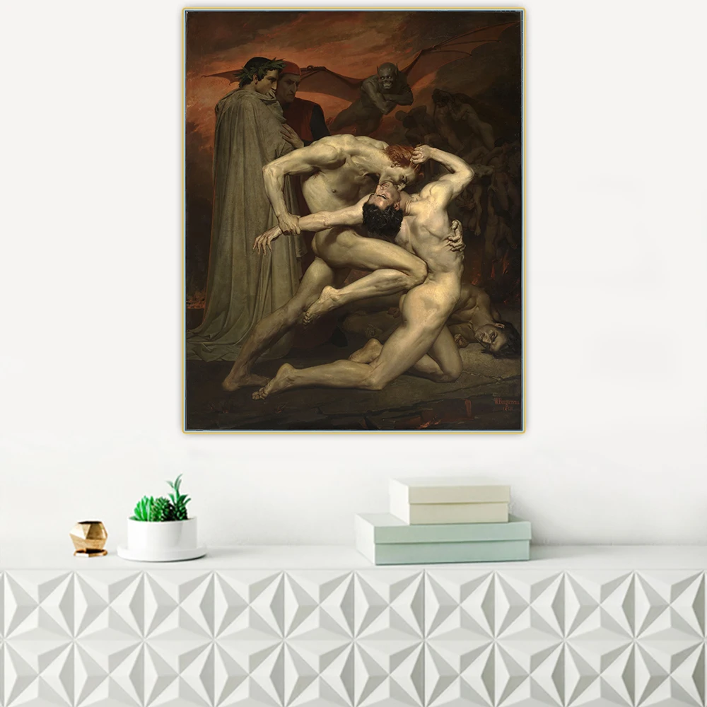 Цитон Вильям Адольф Bouguereau Dante Данте и Вирджил в аду Canvas Холст Картина маслом