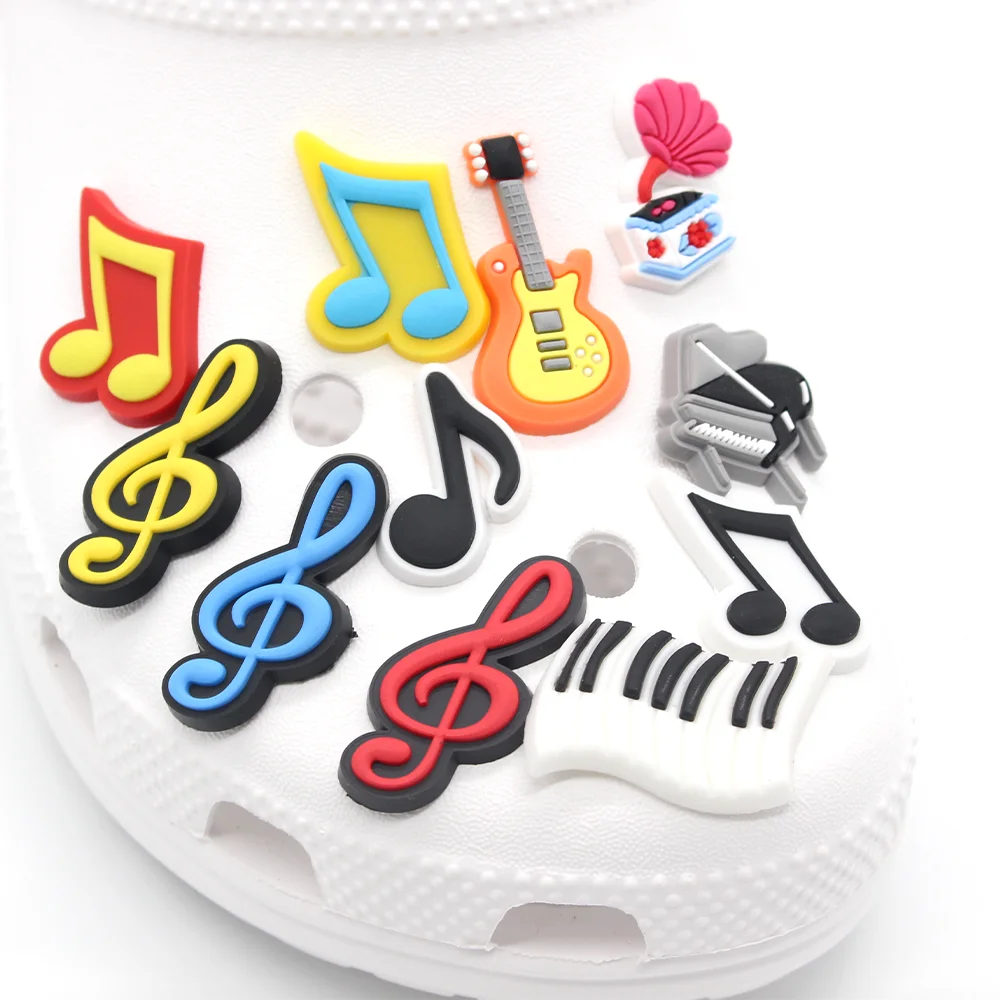 

1pc Musical Note Musical Instrument Shoe Charms Buckle Decoration Sandals Shoe Accessorie Croc JIBZ Friend Music Party Xmas Gift