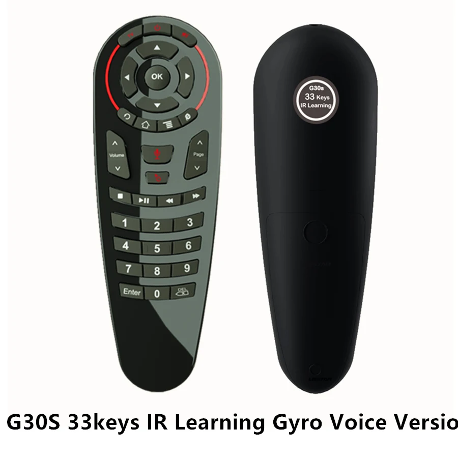 Gyro and Voice HUACP G30 Air mouse 33 клавиши ИК-обучения гироскопа Google голосовой поиск 2,4G Fly Air mouse универсальный пульт дистанционного управления для Smart tv Box - Цвет: Gyro and Voice