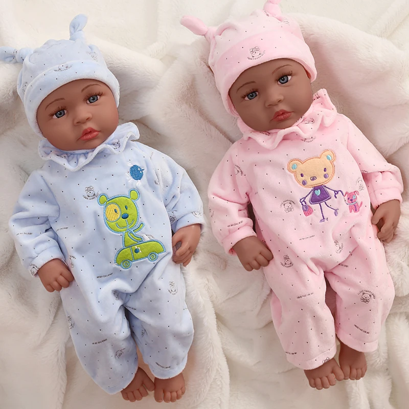 Кукла реборн 45 см с черным плачом Интерактивная детская кукла в африканском