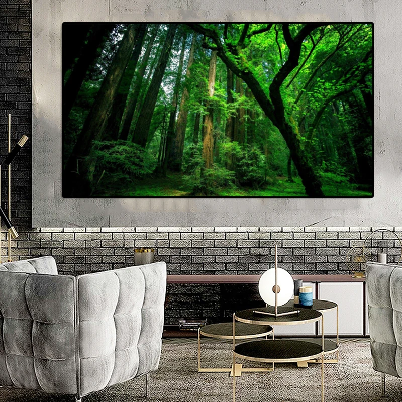 Wall Art Canvas Painting Forest Tree Nature Landscape Posters and Prints Wall Art Pictures For Living Room Cuadros Home Decor