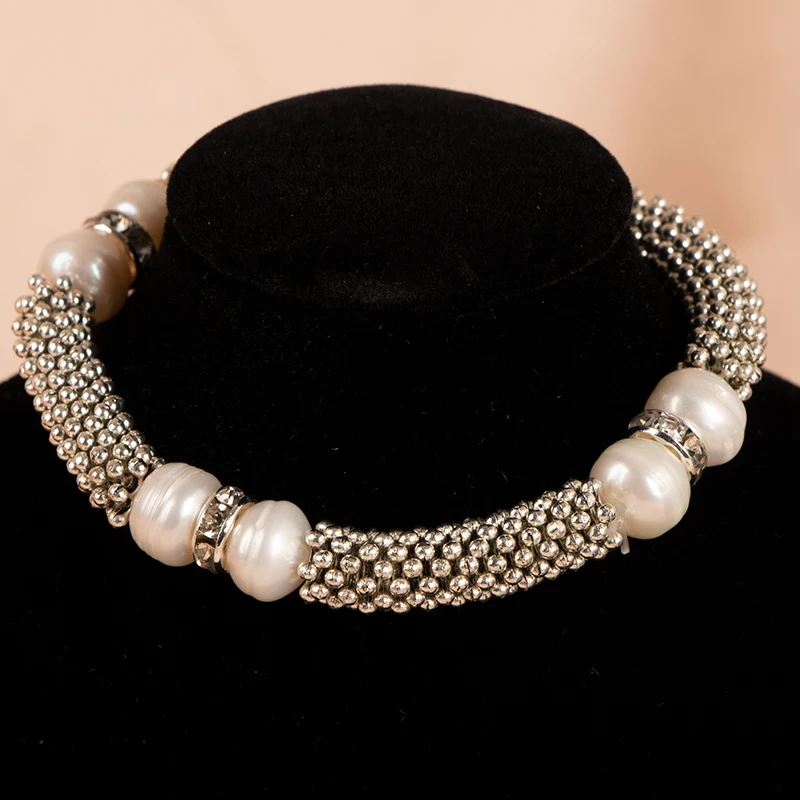 Cellacity Silver 925 Bracelet for Women With Natural Freshwater Pearl Pendant Metal punk style Party Female fine Jewelry Gift | Украшения и