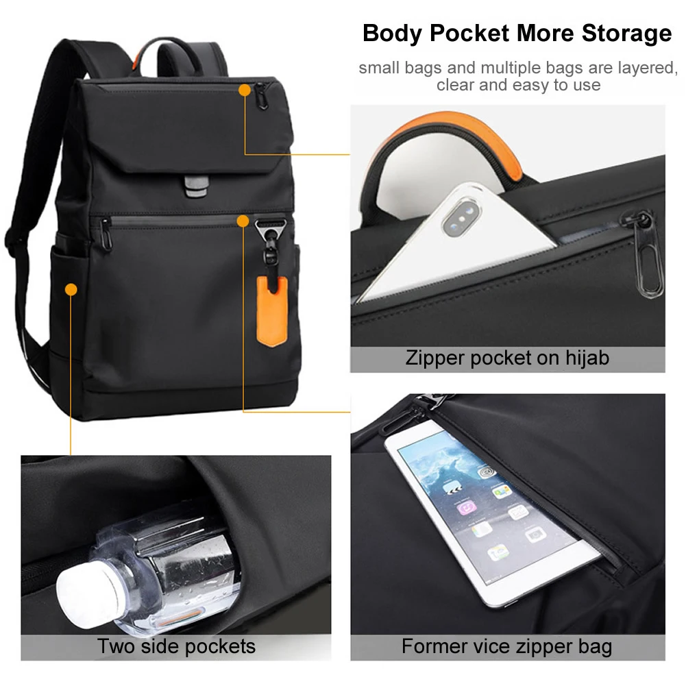 Men City Simplicity Casual Business Travel Laptop Backpack For 14 Inch Fashion Light Sports Waterproof School Bag Dropshipping