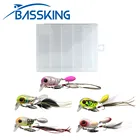 Набор рыболовных приманок BASSKING, 5 шт., кренкбейт с коробкой для рыболовных снастей, плавающие воблеры, набор искусственных жестких приманок, 3D наживка для окуня Eyespesca