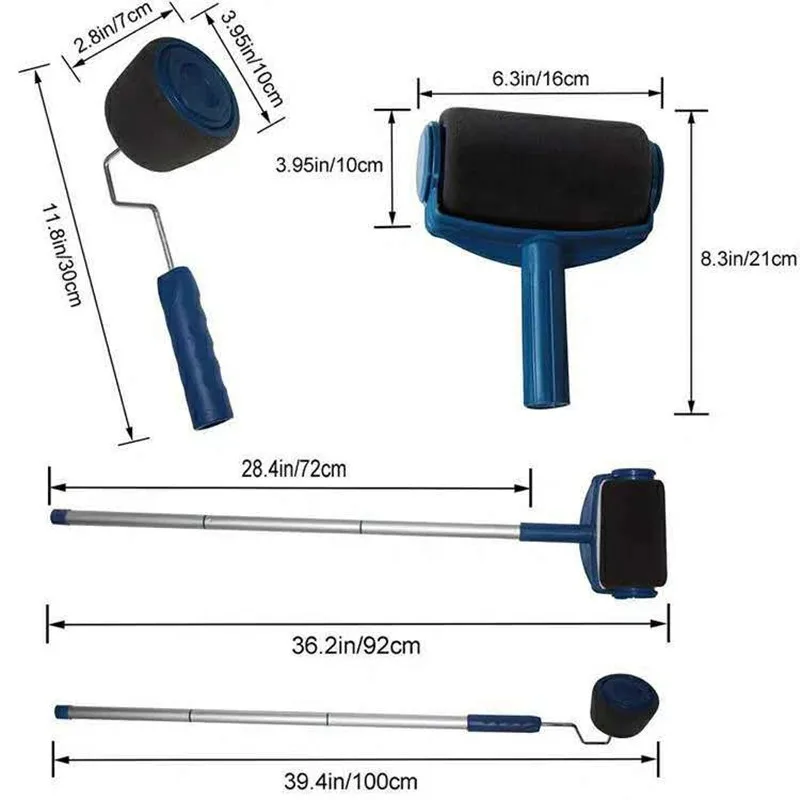 

Multifunctional Wall Decorative Paint Roller Corner Brush Handle Tool DIY Household Easy to Operate Painting Brushes Kit