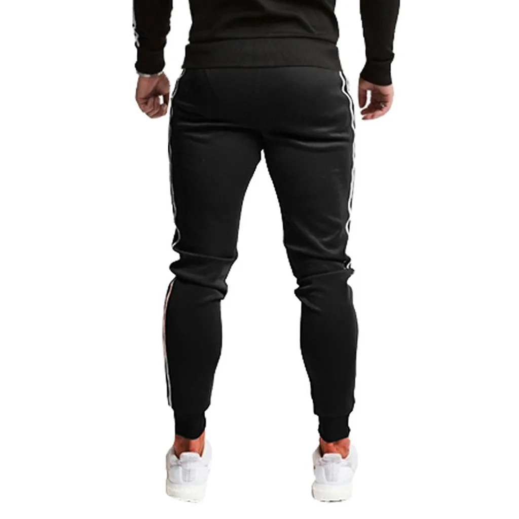 Модные черно-белые полосатые джоггеры Feitong Мужские осенне-зимние повседневные