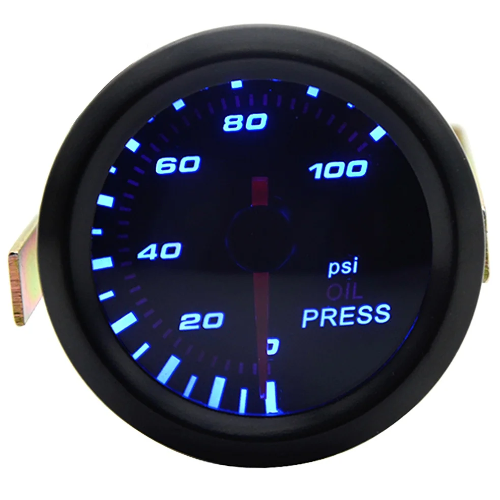 Oil pressure PSI 52 мм Boost/вакуум/Температура воды/Температура масла/Масляный Пресс/Напряжение/Тахометр/соотношение топлива воздуха/прибор для измерения температуры выхлопных газов аналоговый синий светодиод+ щупы датчика - Цвет: Oil pressure PSI