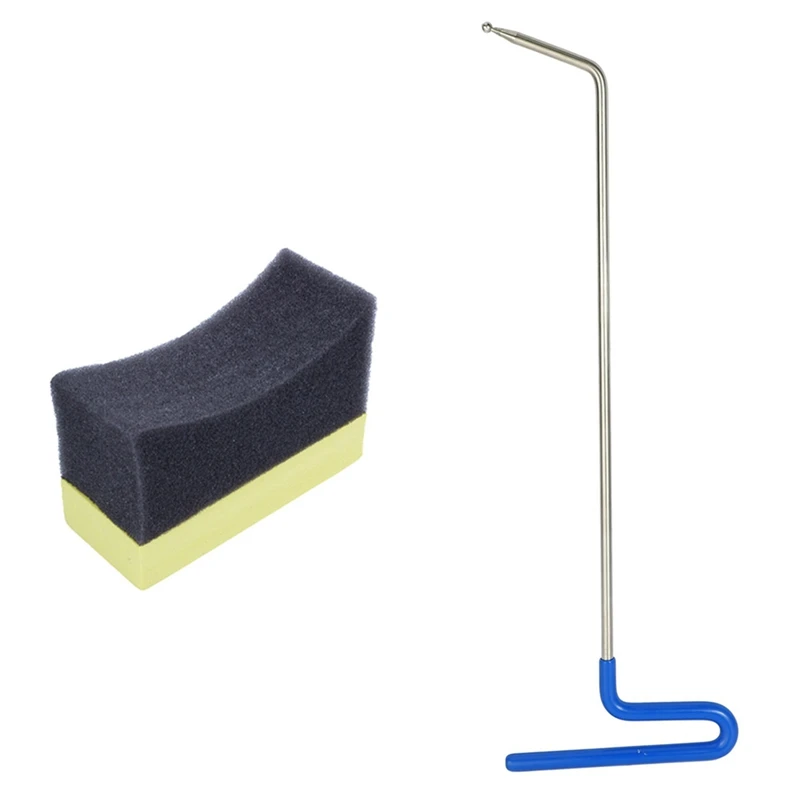 

1 Pcs Car Tyre Brush Sponge Tire Cleaning & 1 Pcs Blue Silver Bar Hook Car Crowbar Car Body Dent Repair Tool