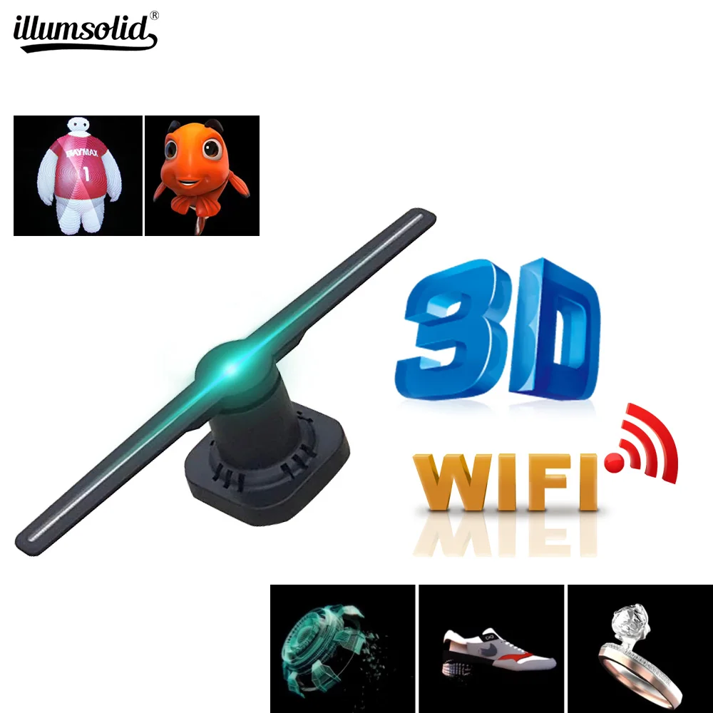 Wi Fi 3D голограмма проектор вентилятор светодиодный голографической визуализации