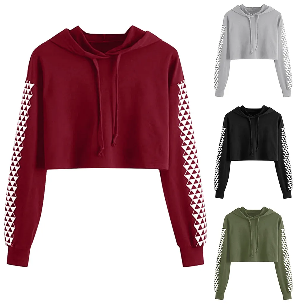 CHAMSGEND модная Осенняя Женская Повседневная Толстовка с буквенным принтом длинным