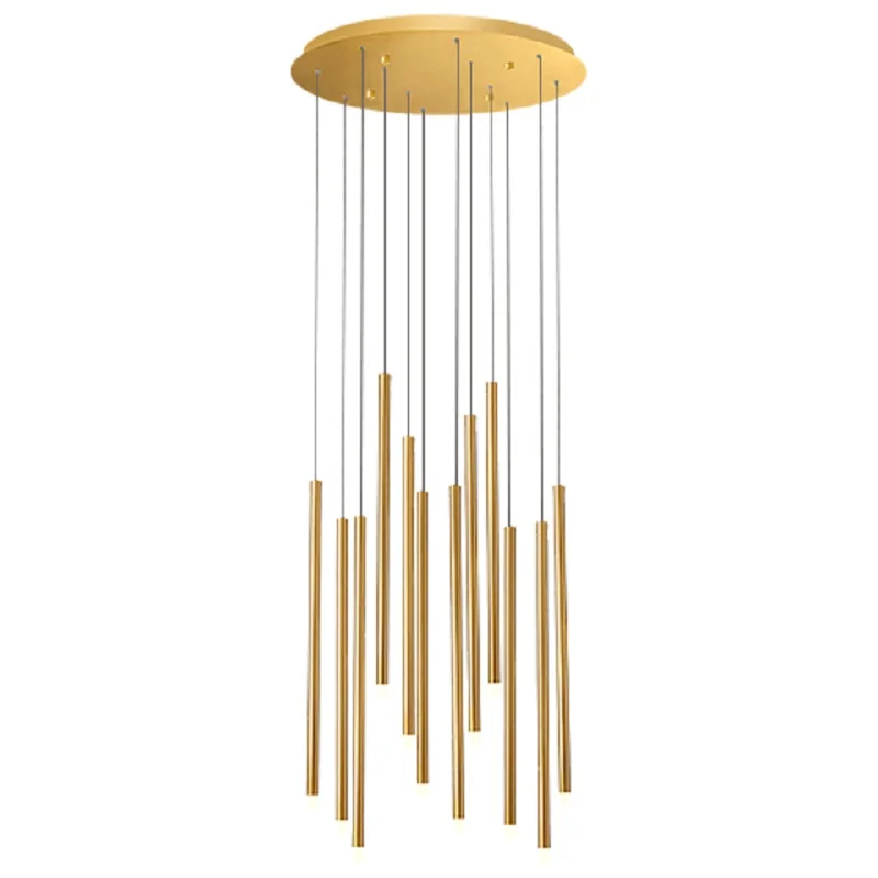 

Modern staircase chandelier can be used for Nordic villa living room rotating stairwell gold / black LED hanging lights 90-260V