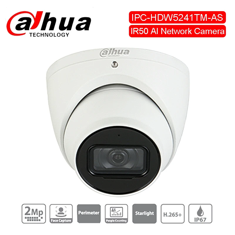 Оригинальная Dahua IPC HDW5241TM AS 2MP AI сетевая ip камера IR 50 м H.265 WDR Eyeball с поддержкой POE SD