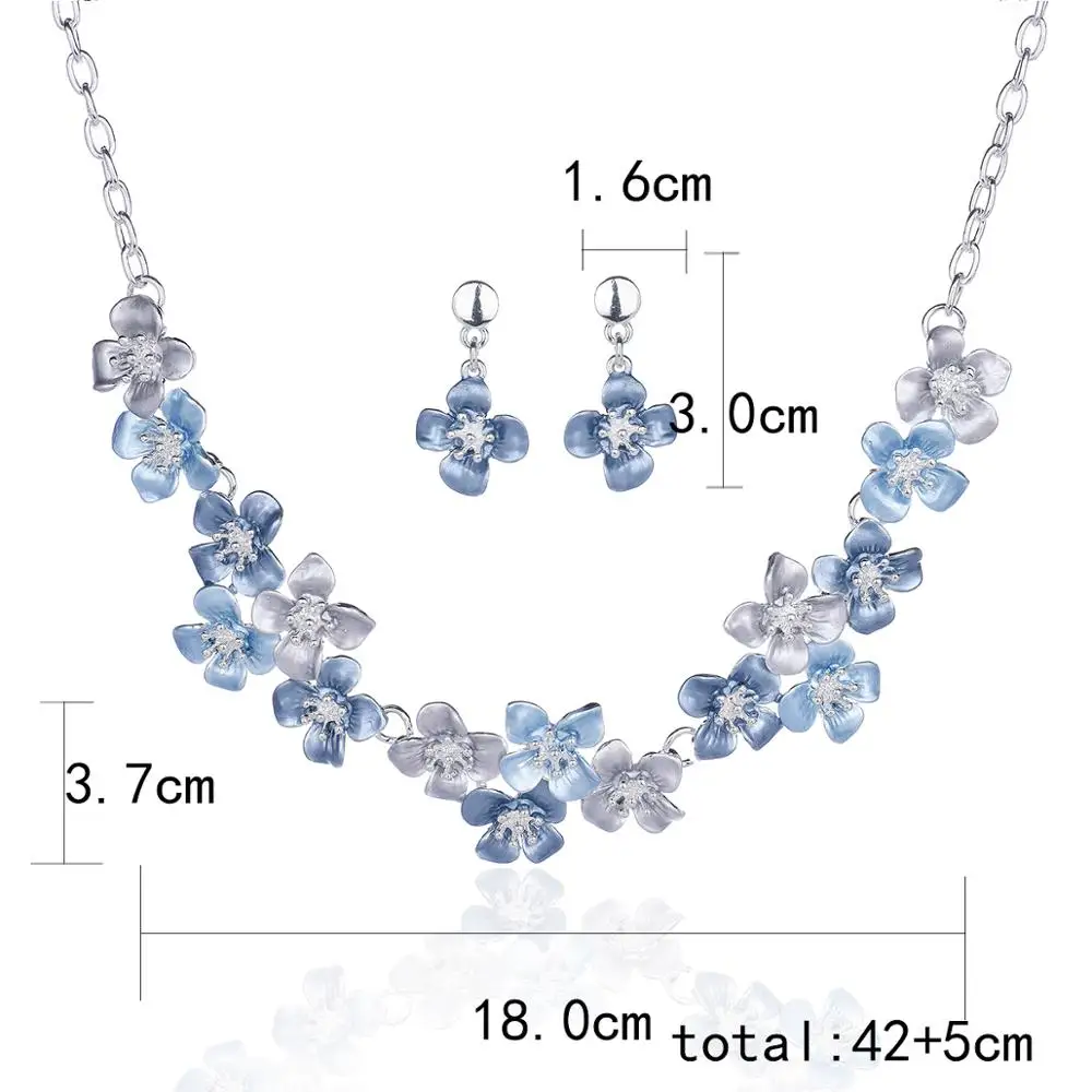 Модные эмалированные цветочные ожерелья наборы для женщин цепочки девушек колье