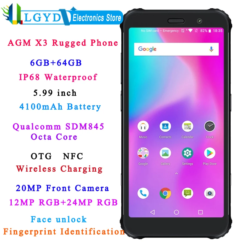 AGM X3 Защищенный телефон 6 ГБ ОЗУ 64 Гб ПЗУ IP68 водонепроницаемый пылезащитный