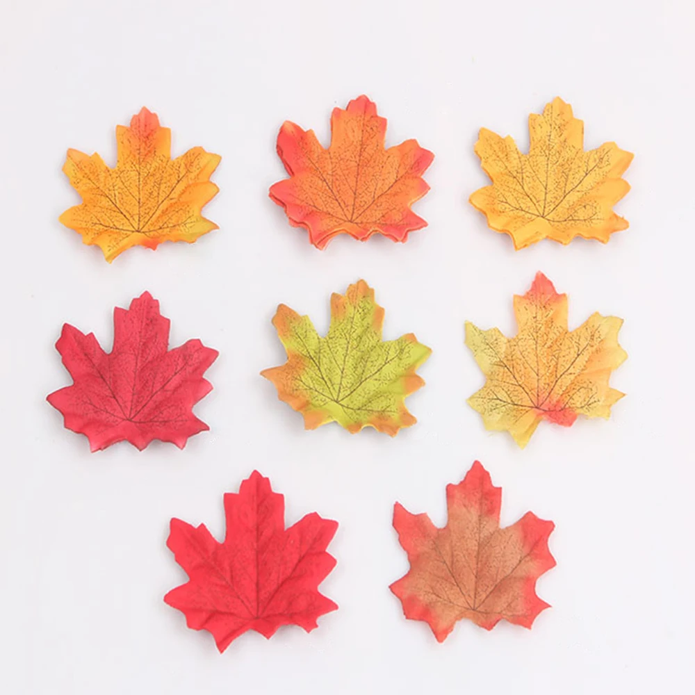 

50Pcs Artificial Plant Fall Leaf Decorations Simulation Plant Props Fake Silk Autumn Maple Leaves Party Birthday Wedding Gift