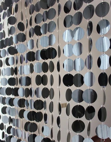 Декоративные шторы для интерьера, из ПВХ, занавески с блестками