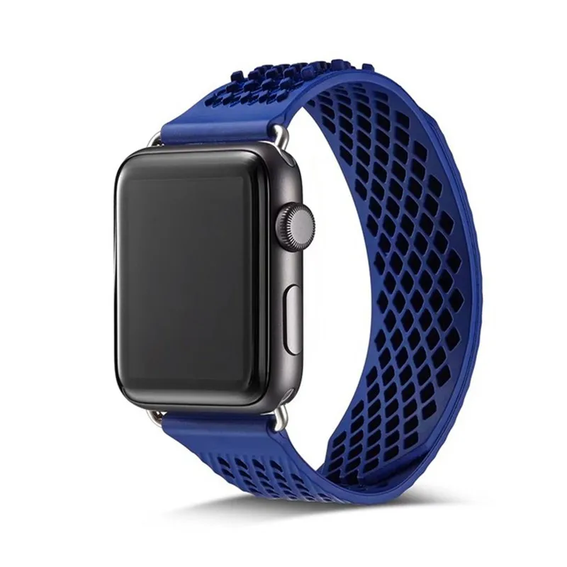 С застежкой и пряжкой петля ремешок для наручных часов Apple Watch 38/42 мм Спорт на открытом воздухе силиконовый для наручных часов iWatch, 5 4 44/40 мм браслет ремешок для наручных часов Apple Watch, версия 1, 2, 3, ремешок