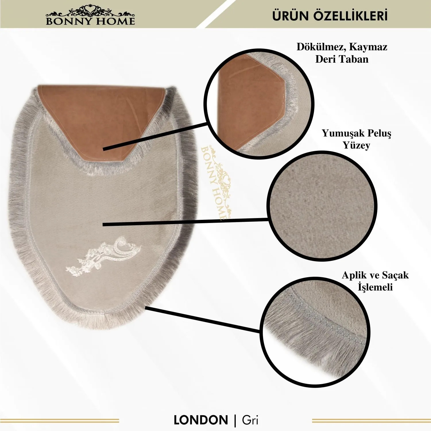 Comprare Bonny Home London 3 Pezzi Tappetini Da Bagno In Pizzo Suole Antiscivolo Tappetino Da Bagno Con Frange Aplique Set Regalo Di Pizzo